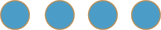 Image of four blue circles with orange dotted border - like coins. Graphical footer for page content.